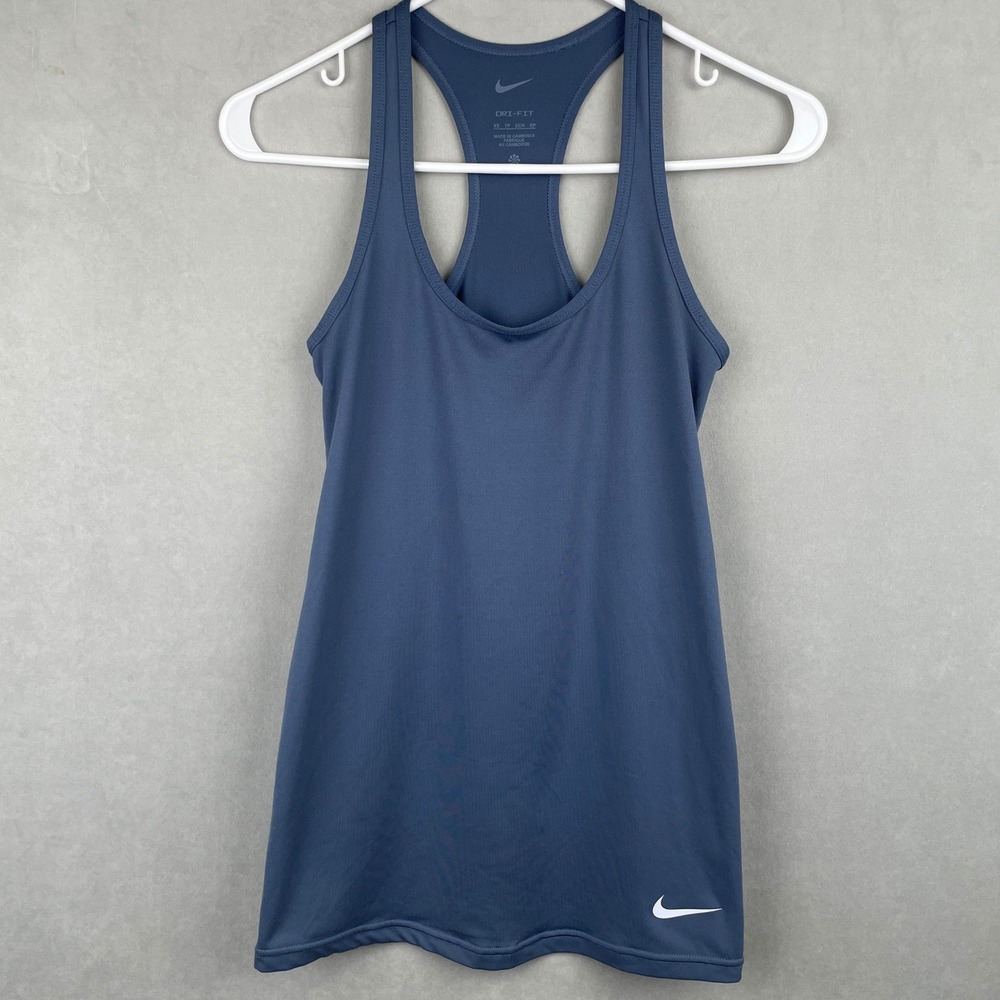 Nike Women Dri-FIT Maternity Racerback Training Tank Top Navy Blue CQ9295-491 XS